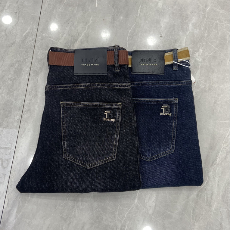 6177黑蓝色秋冬单裤不加绒男士弹力水洗修身小脚牛仔裤