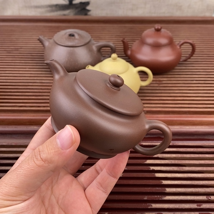 紫砂茶壶140cc老紫泥明玉