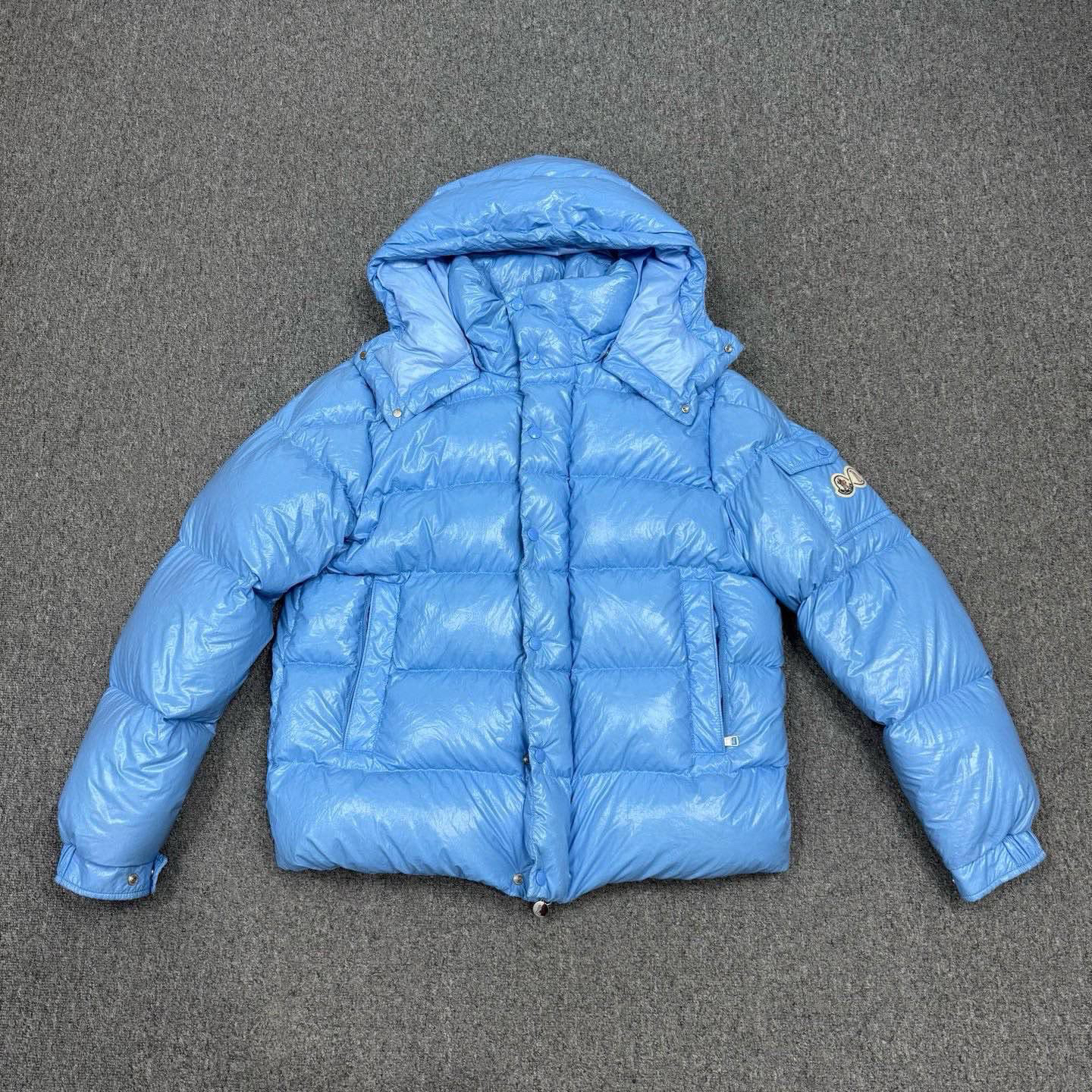 99新 MONCLER 15719761 蒙口 Maya70周年蓝色羽绒服外套 4码99新
