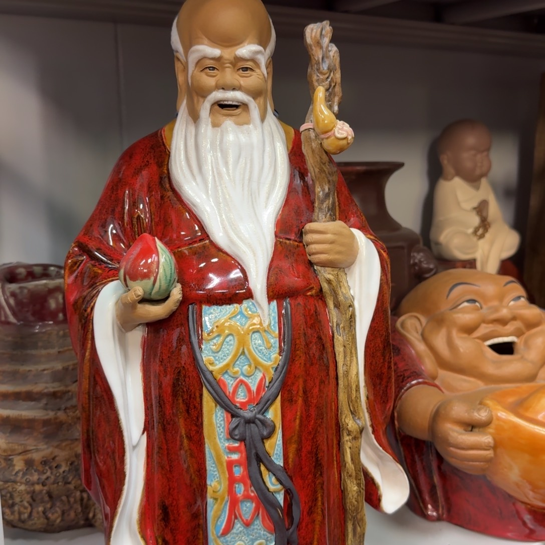 奋***人石湾窑陶瓷摆件寿星公