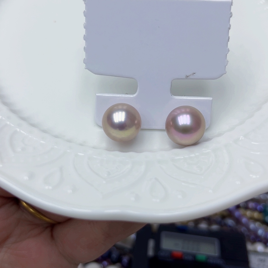 淡水珍珠耳饰银S925镶嵌