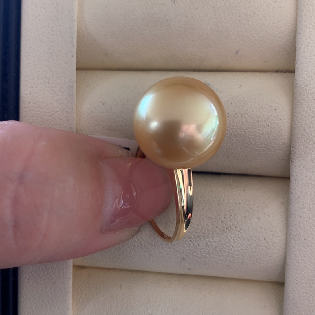 海水珍珠戒指18K金镶嵌