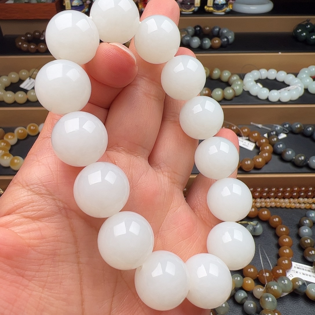 和田玉未镶嵌手链羊脂玉卡16