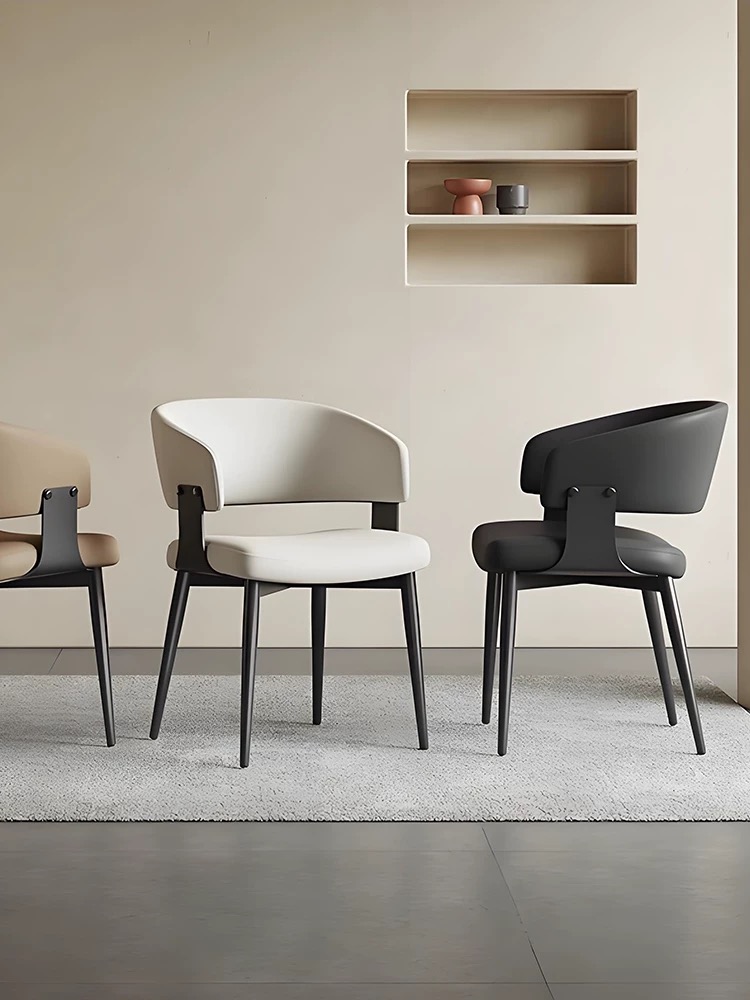 家用轻奢北欧餐椅意式轻奢网红家用客厅餐椅酒店不锈钢高品质餐椅