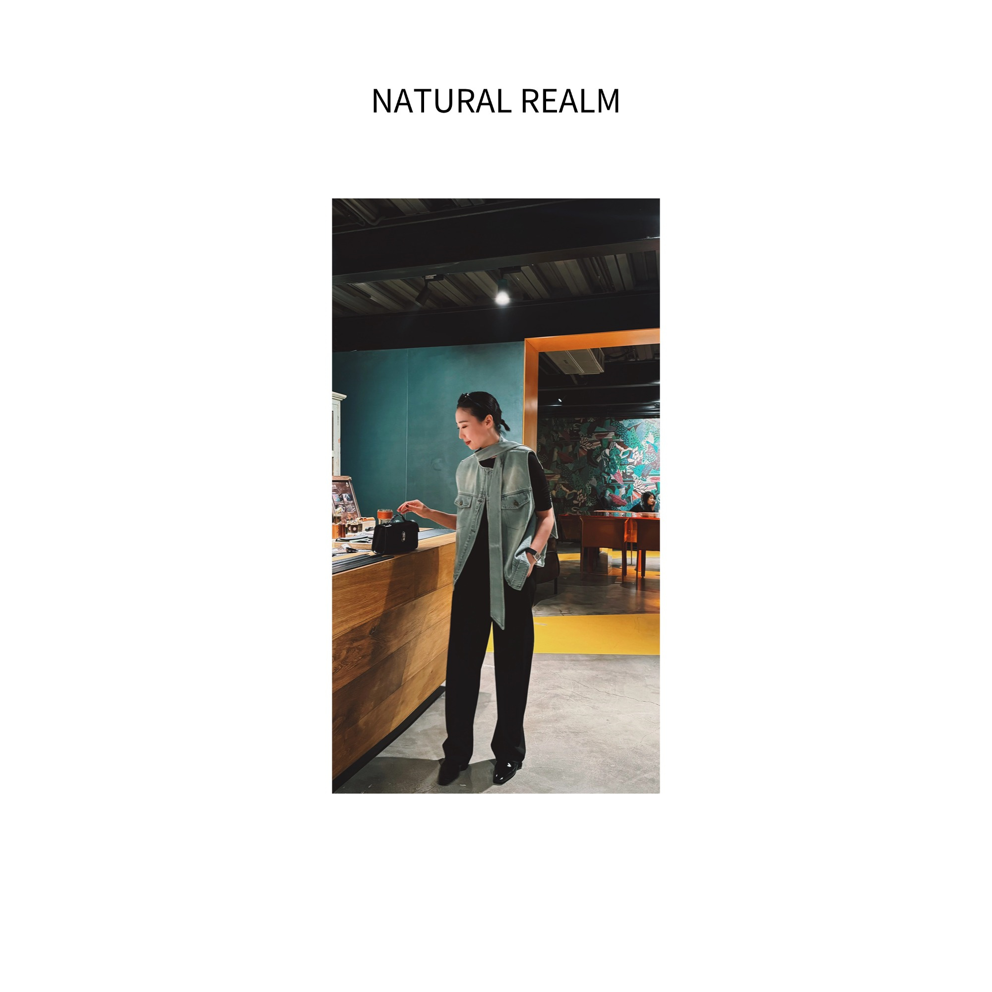 {NATURAL REALM}百搭款时尚设计师款牛仔马甲S010