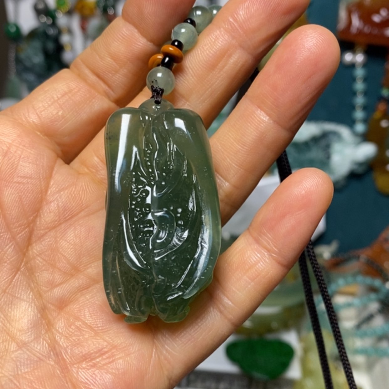 【闪购商品】翡翠吊坠(赠链)足银镀金镶嵌