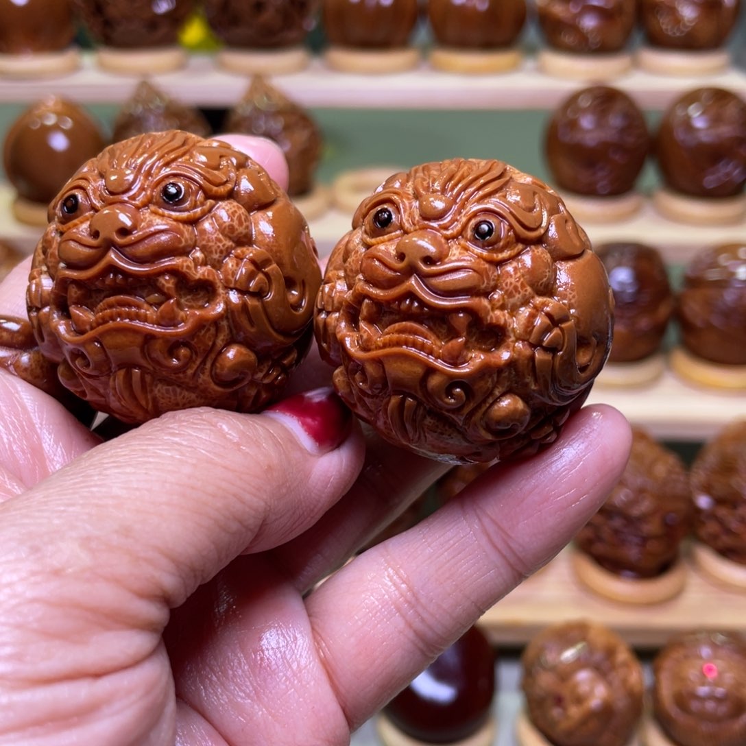 橄榄核手串/手链平**晟大圆貔貅一对