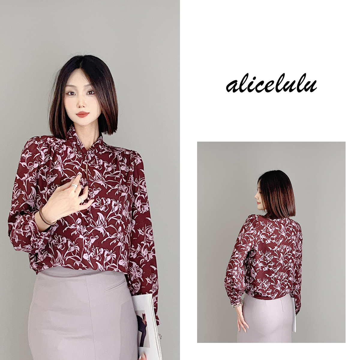 2 alicelulu “花之舞”衬衫 轻柔浪漫 优雅通勤 S2140017W