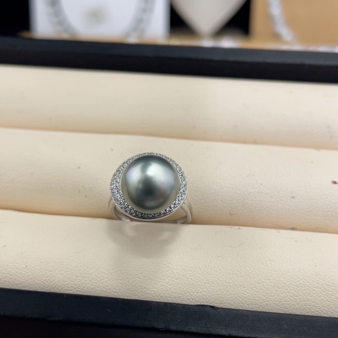 未镶嵌海水珍珠颈饰111.1铂金灰镶嵌无瑕（裸珠定制）