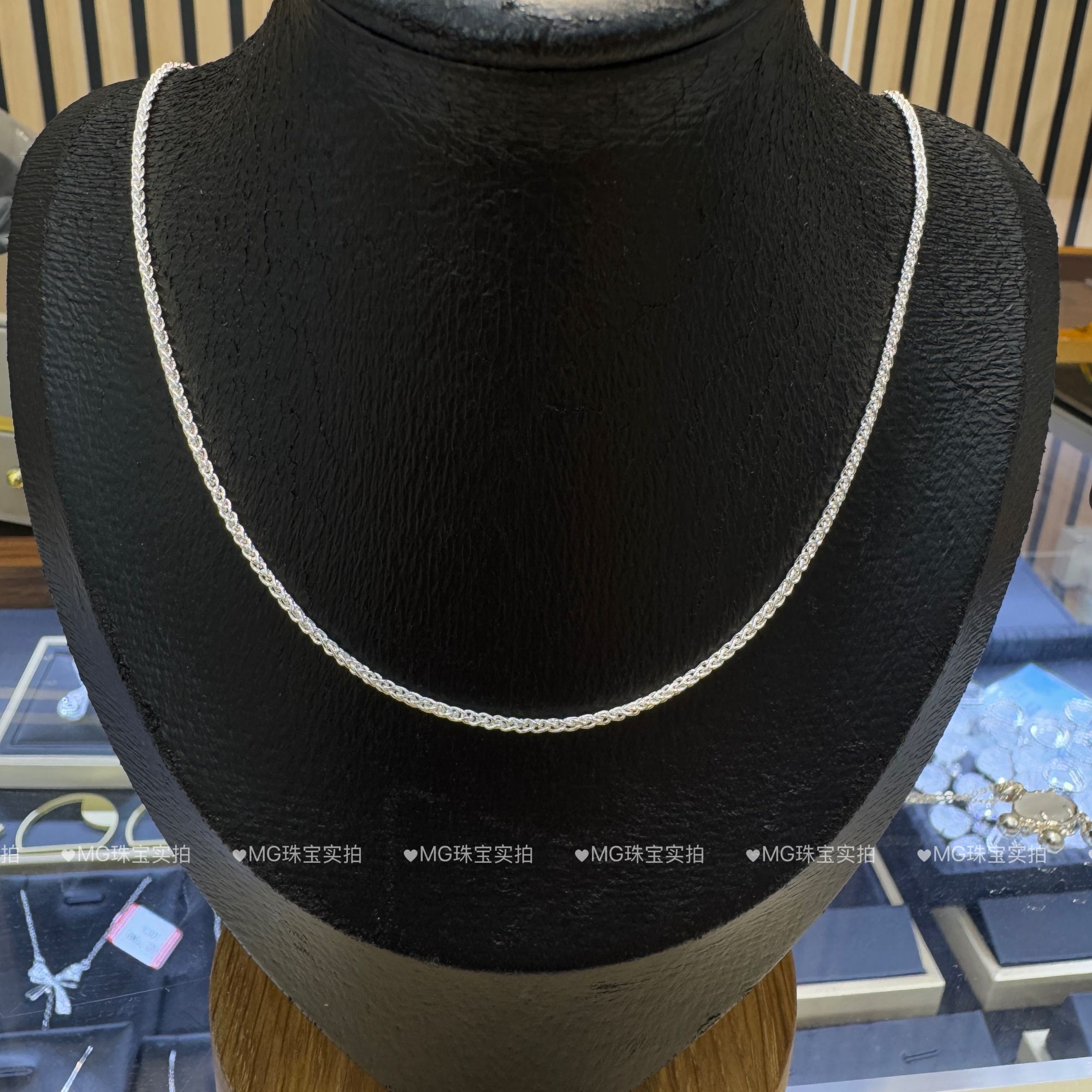 通体  H217纯银项链素肖邦链/45+5cm