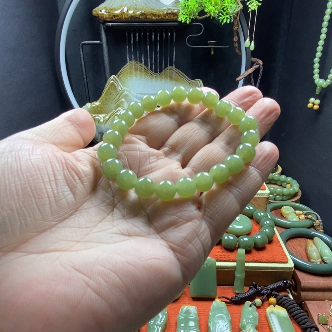 岫岩老玉（透闪石质玉）手串未镶嵌