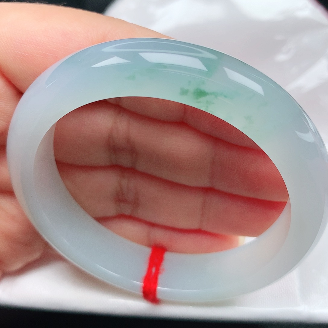 未镶嵌手镯翡翠7冰胶飘花超美