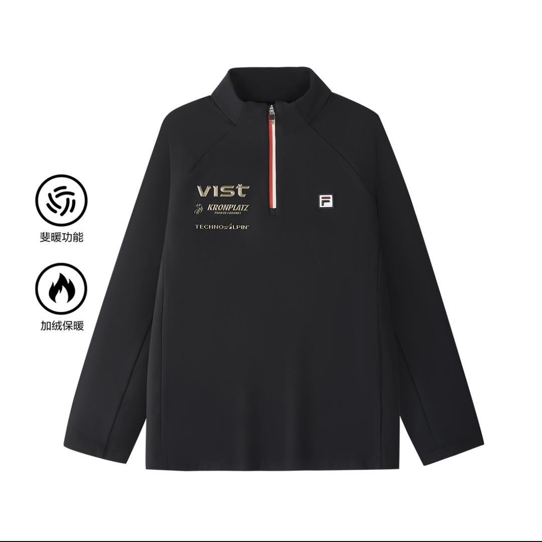 FILA斐乐儿童装【双11抄底价】男童冬季滑雪四方联名加绒半高领长袖