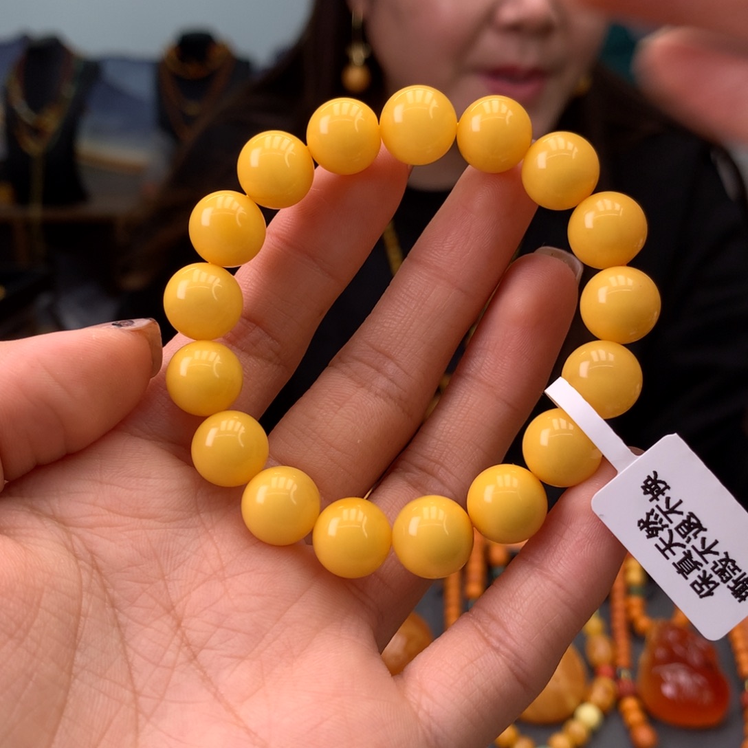 蜜蜡手串未镶嵌天然