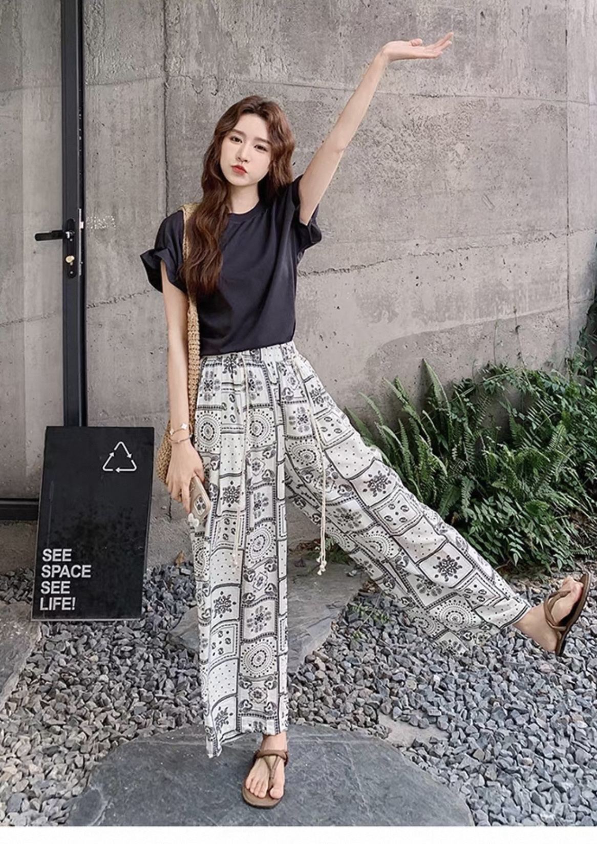 夏季2025年女装巨好看新款减龄显瘦直筒休闲裤
