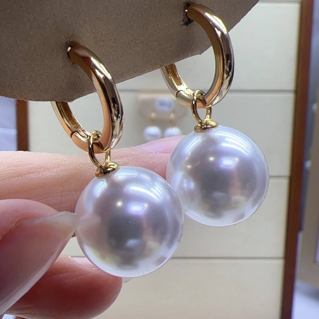 淡水珍珠耳饰银S925镶嵌