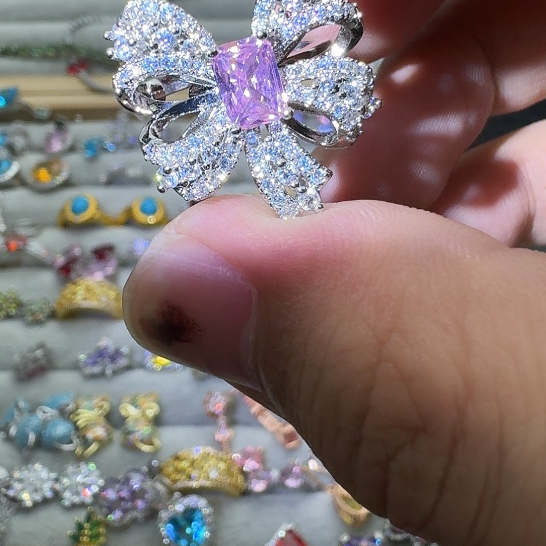 托帕石戒指银S925镶嵌