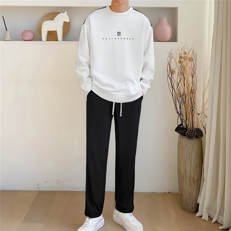 拼接卫衣套装男士2025秋季新款宽松百搭长袖长裤休闲运动服两件套