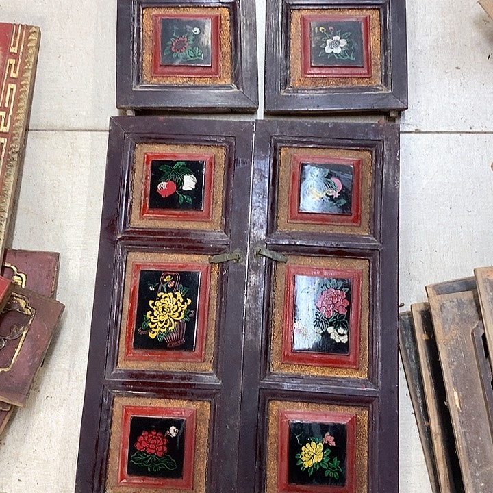 翰***堂香榧木茶室空间老木雕花板