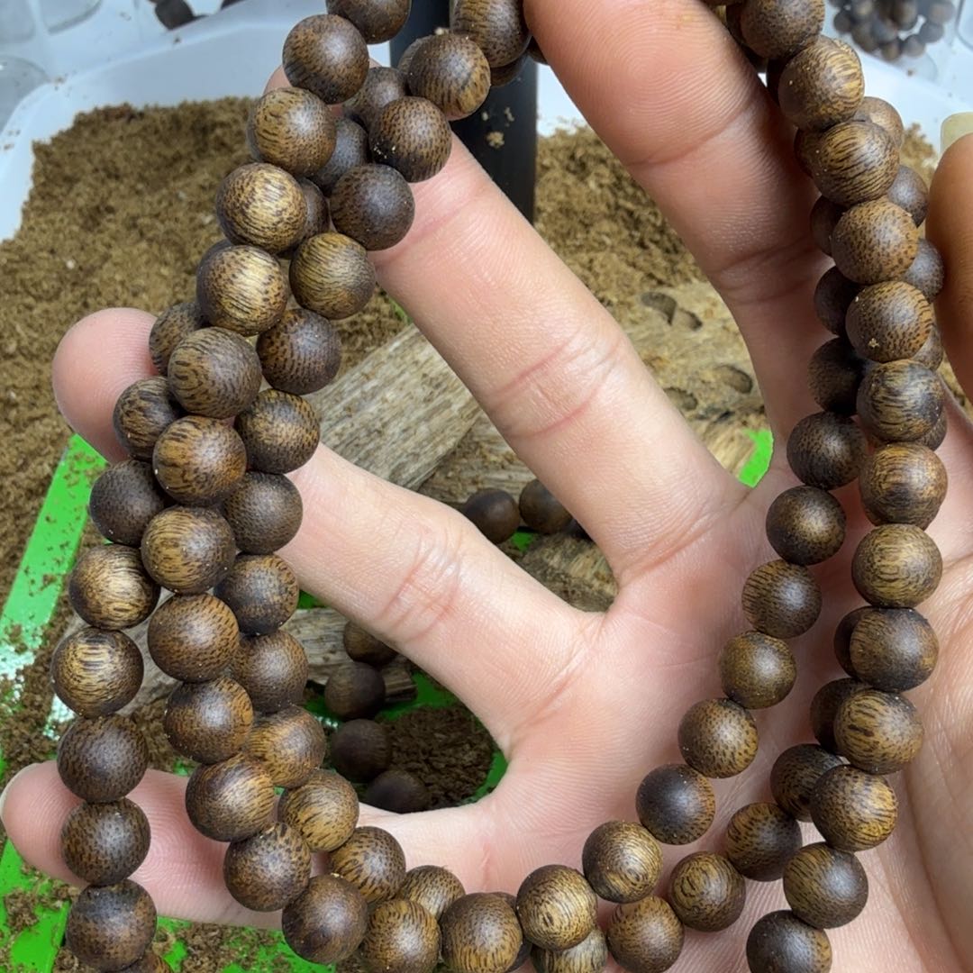风***花手串沉香奇楠沉香手串0.8规格23克➕