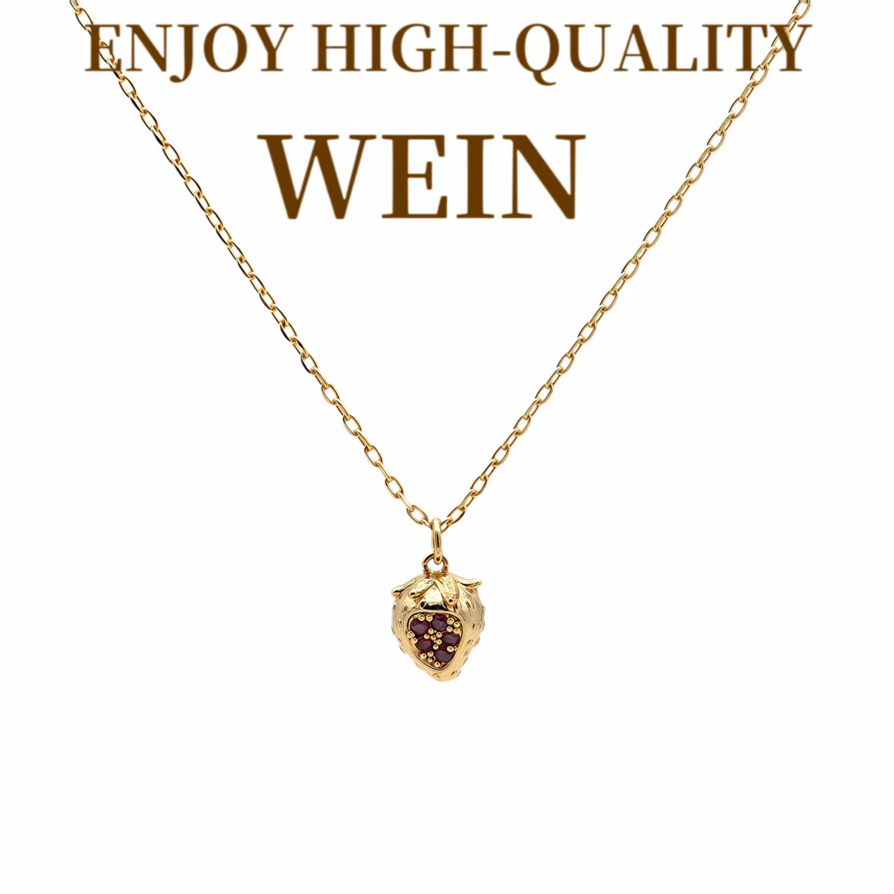 WEIN 铜合金项链 草莓金色水果合集简约精致优雅轻奢时尚百搭小众