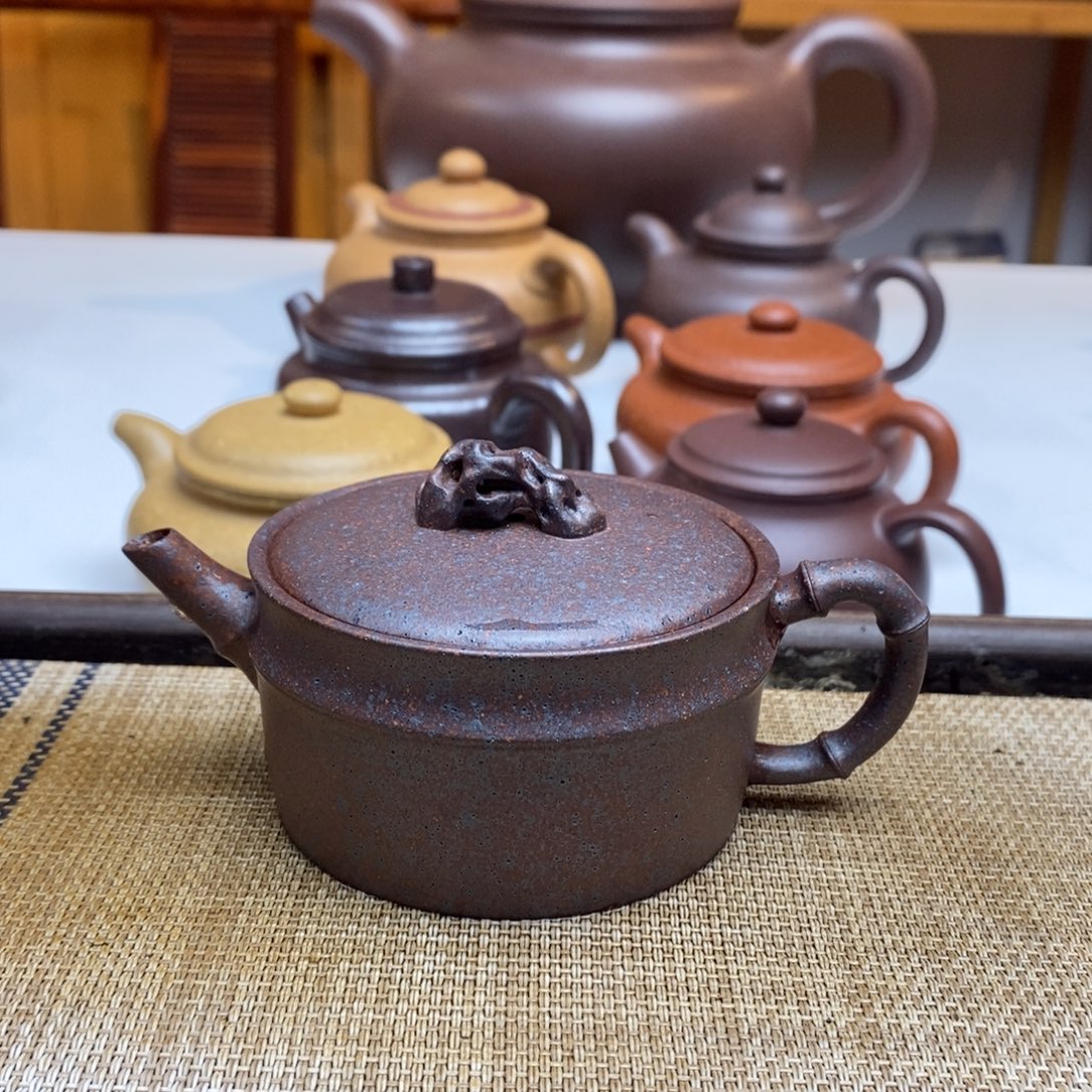 茶壶紫砂150毫升麻子泥太湖石壶