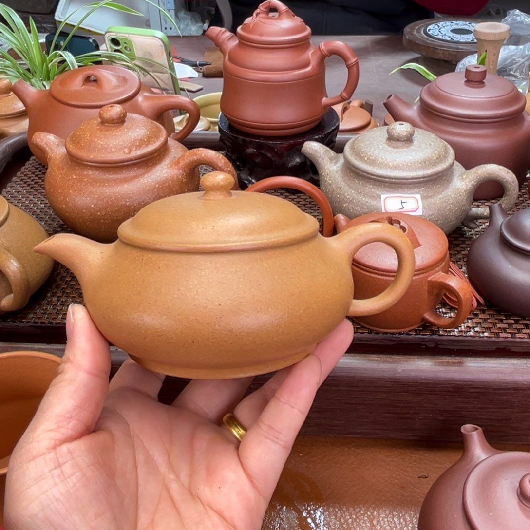 紫砂茶壶明炉220cc黄金段