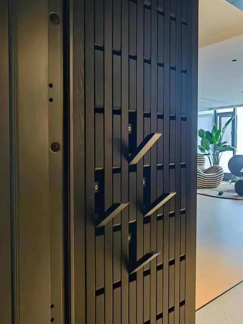 黑色白色原木色超薄钢琴键衣帽架玄关墙板入户置物架白蜡榉木可选