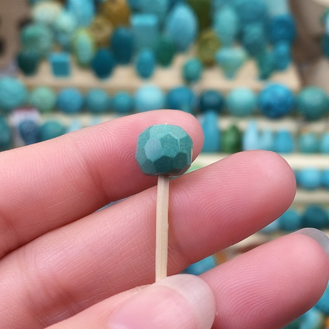 绿松石珠宝奇石未镶嵌9.5mm