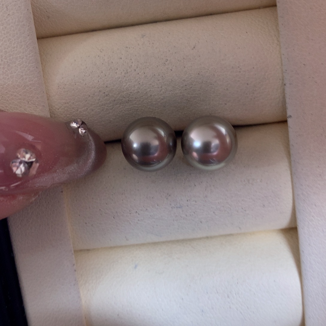 海水珍珠耳饰银S925镶嵌