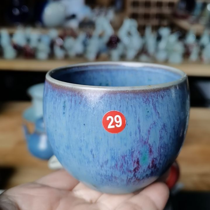 29炭烧工艺凤尾釉龙蛋杯王占辉手签