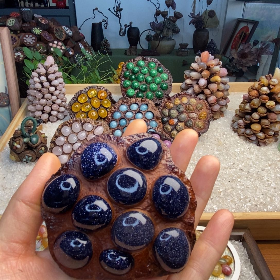 石材木石院子的莲蓬摆件10