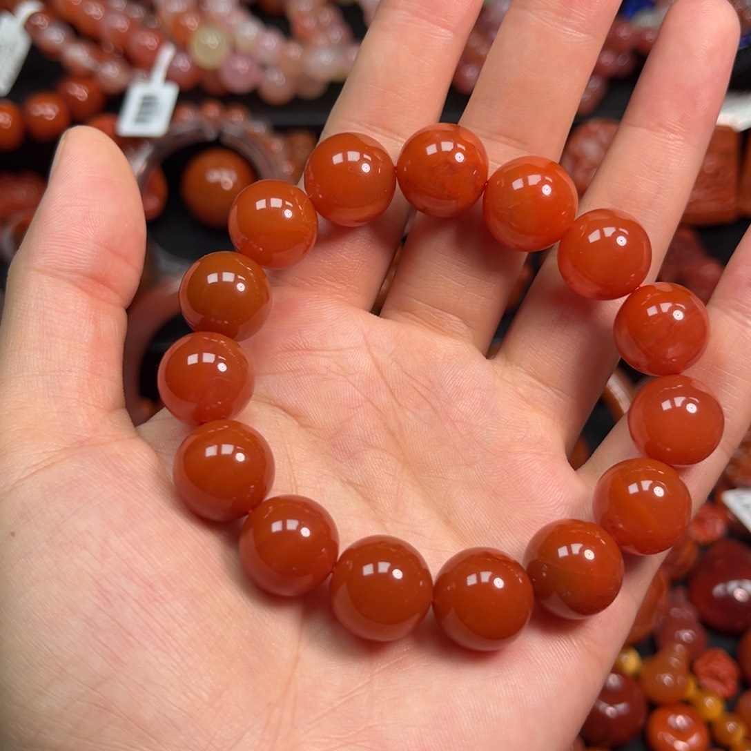 南红玛瑙手串14mm未镶嵌