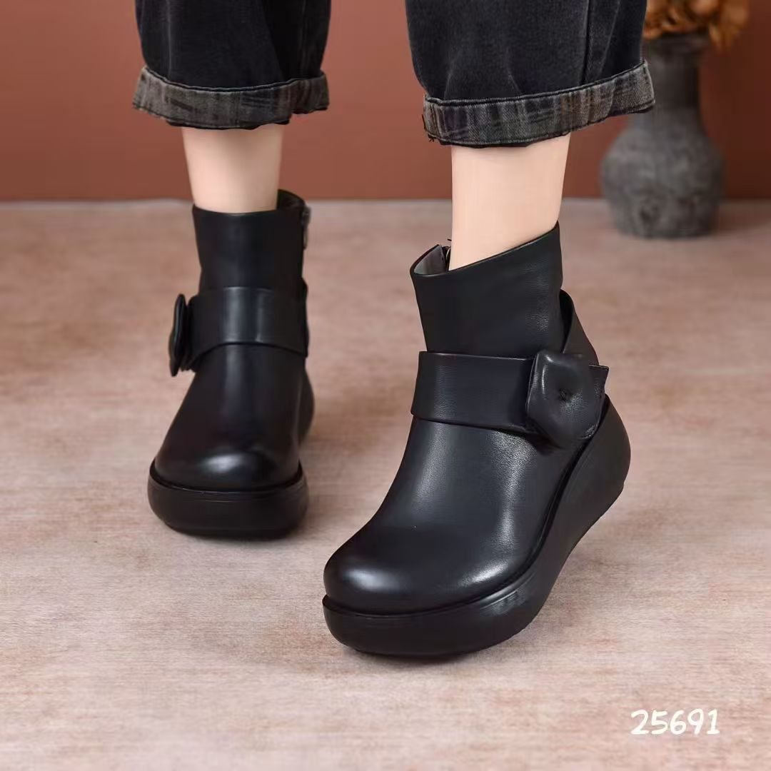 真皮休闲时尚大头靴