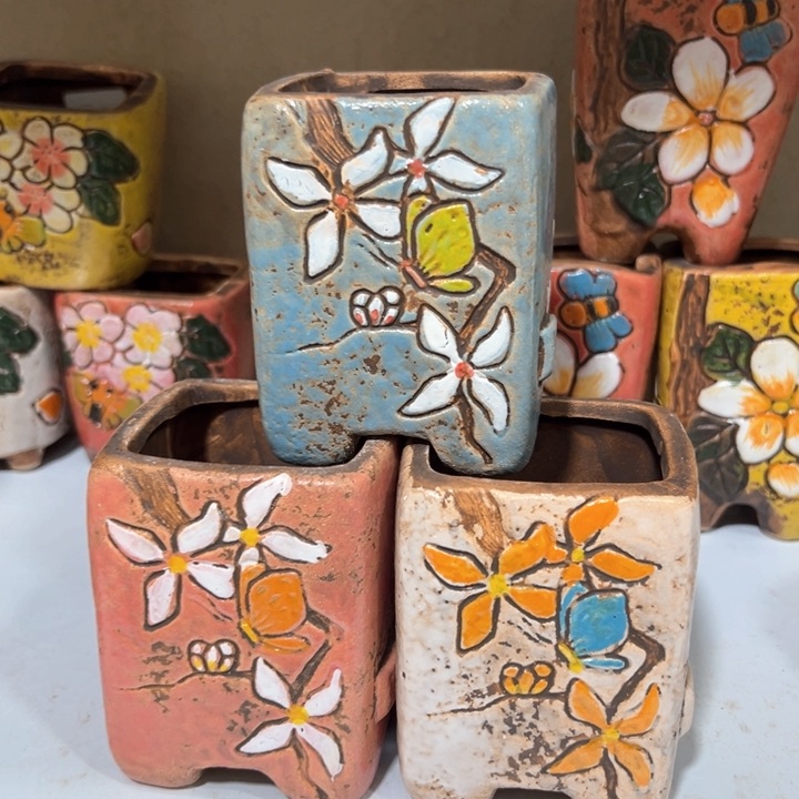 紫砂花盆粗陶材质多肉花盆