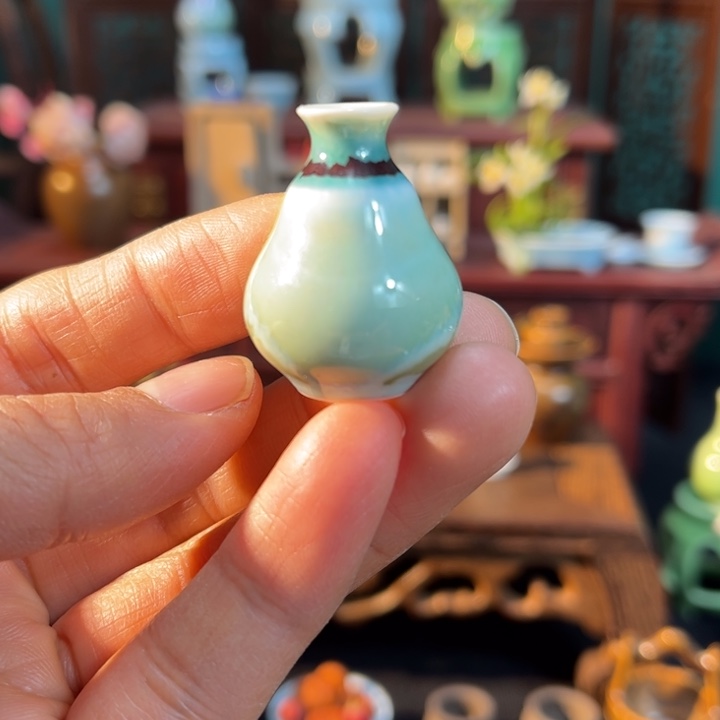 摆件微陶老王迷你花瓶
