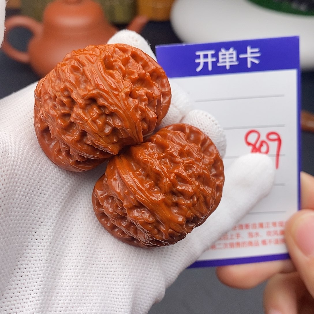 文玩核桃把件42球白809