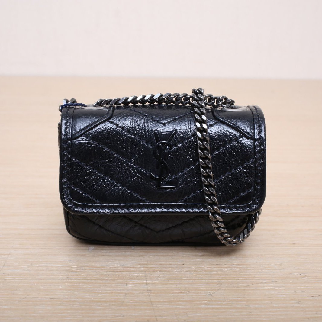99新 YSL/圣罗兰 【特价黑黑】黑色 黑扣 Niki 耳机包