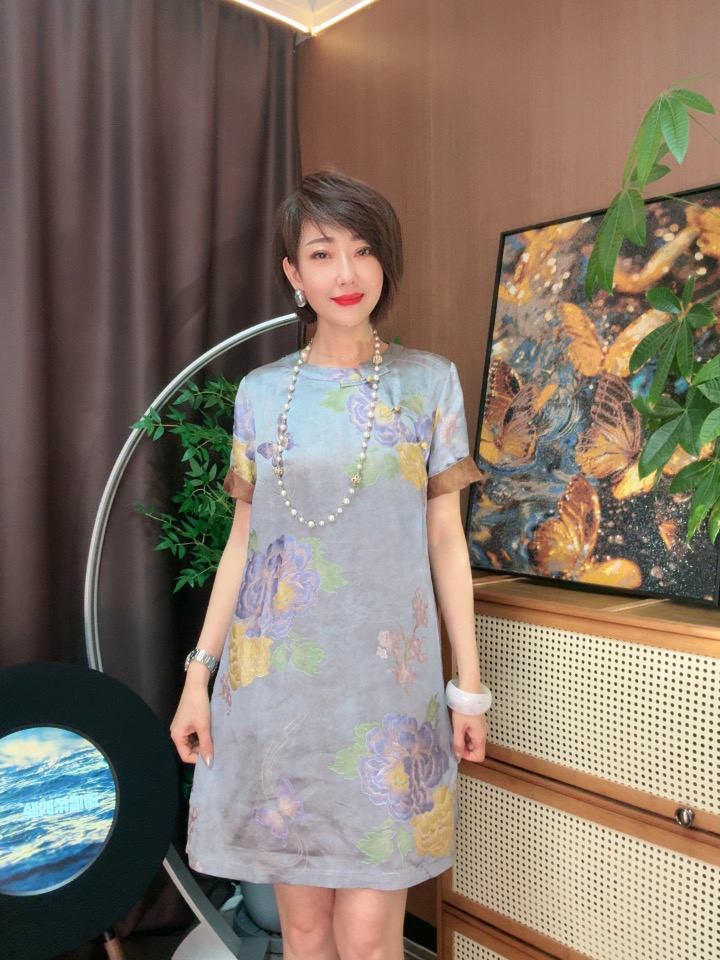 【露lu专属】紫罗兰 原创新中式夏季新款连衣裙