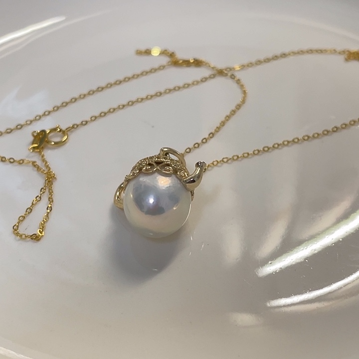 真***银S925镶嵌淡水珍珠吊坠(赠链)