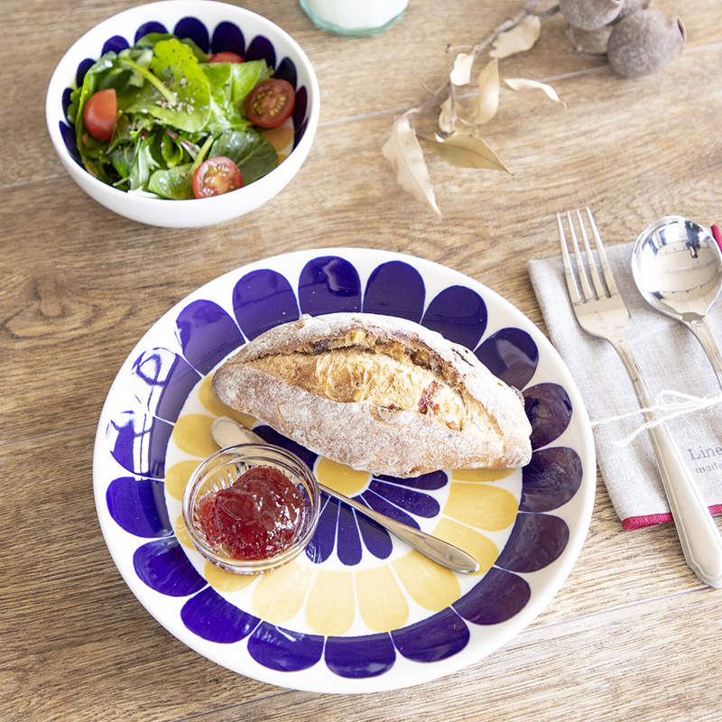 日本进口美浓烧北欧复古风甜点早餐盘大号菜盘沙拉碗米饭碗汤碗