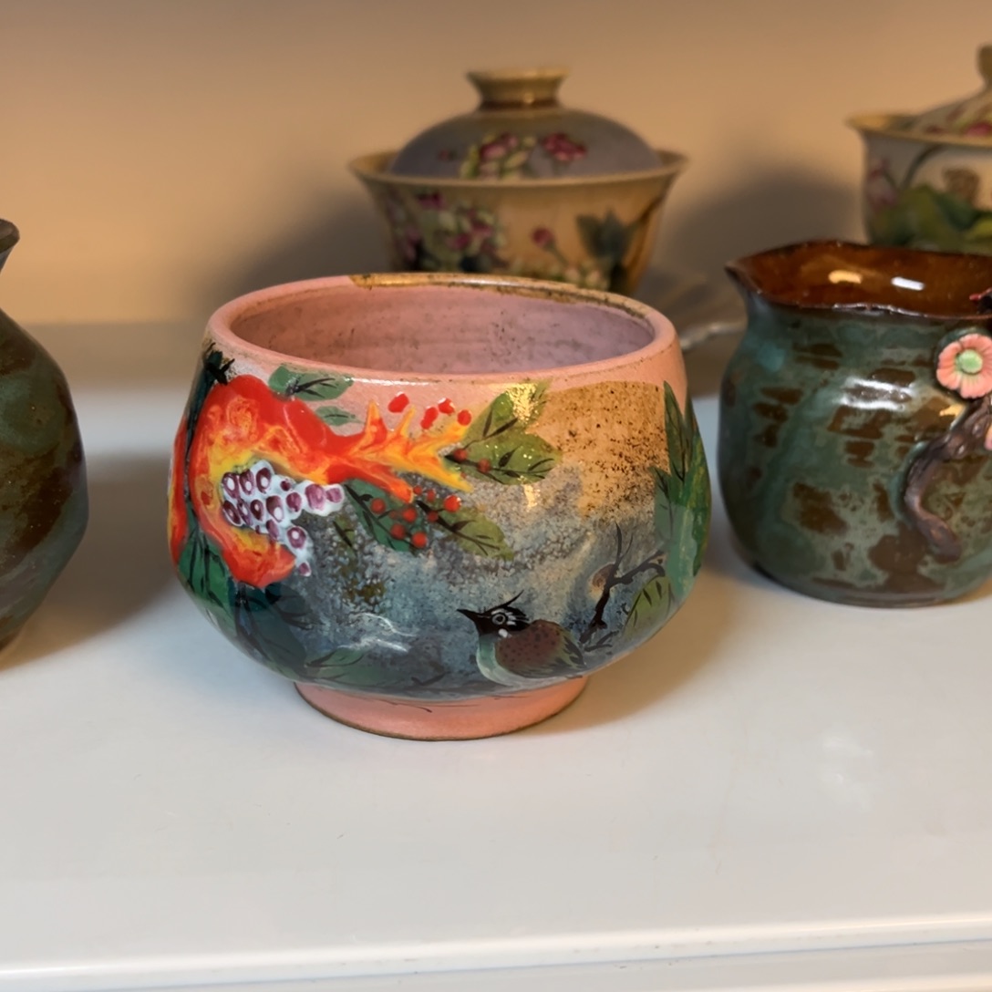 杯柴烧手工手绘陶瓷