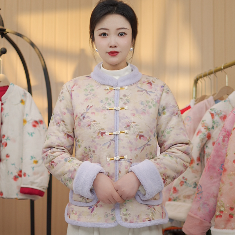 棉衣冬季新中式国风棉服女加绒加厚上衣气质保暖外套拜年服棉袄