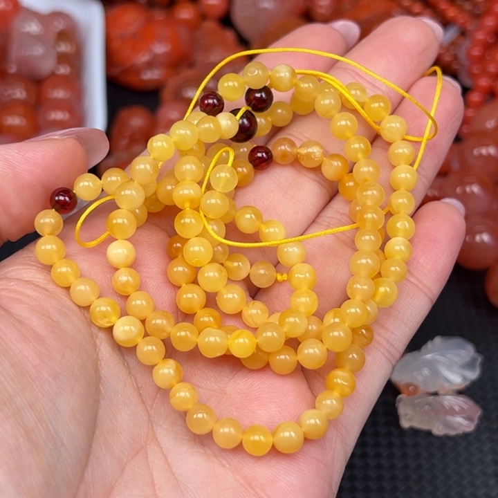 琥珀未镶嵌手链多圈手串