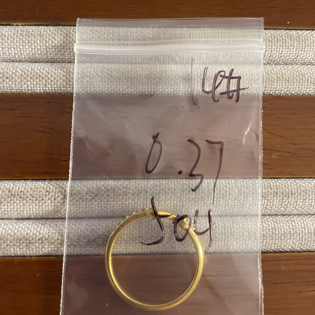 克重0.37 14号 马蹄6D戒指 足金999