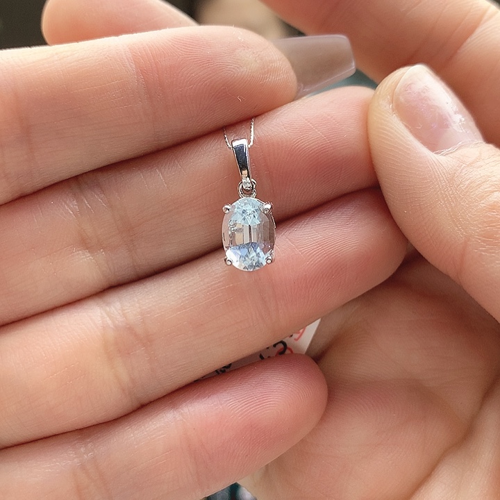 海蓝宝石戒圈银S925镶嵌