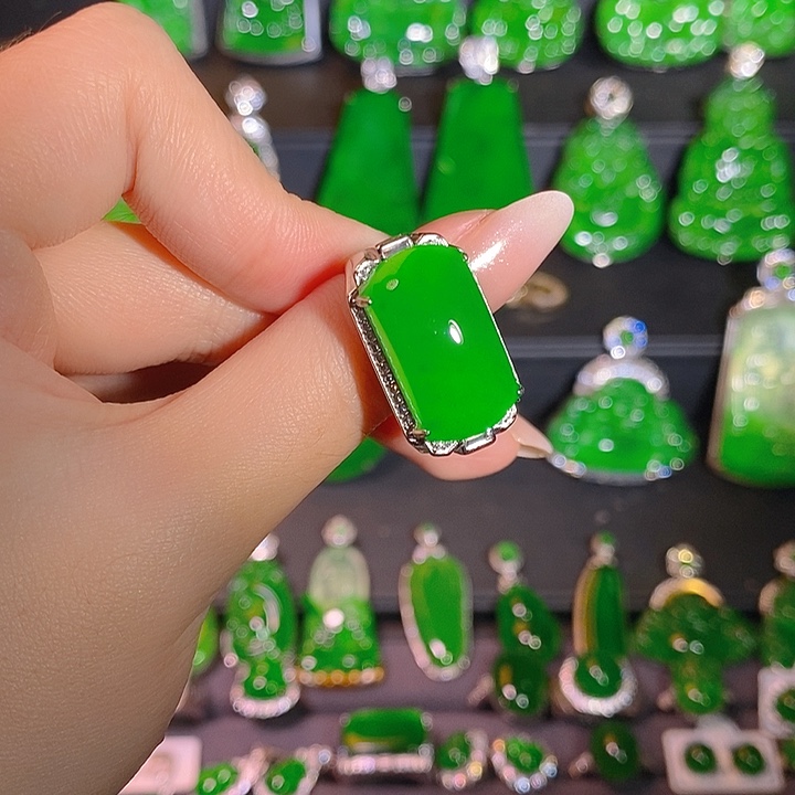 翡翠银S925镶嵌戒指