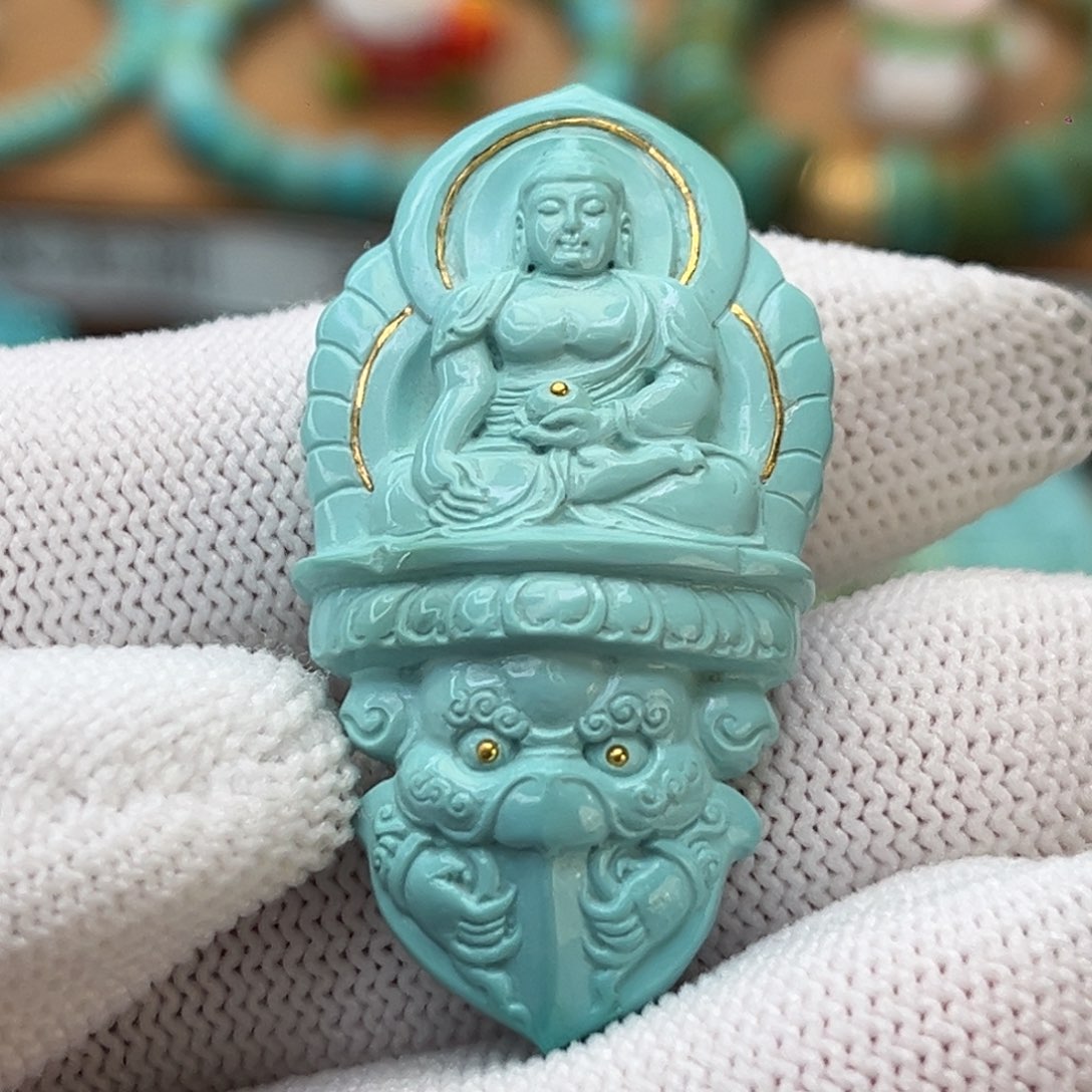 绿松石未镶嵌珠宝奇石大日如来金刚杵