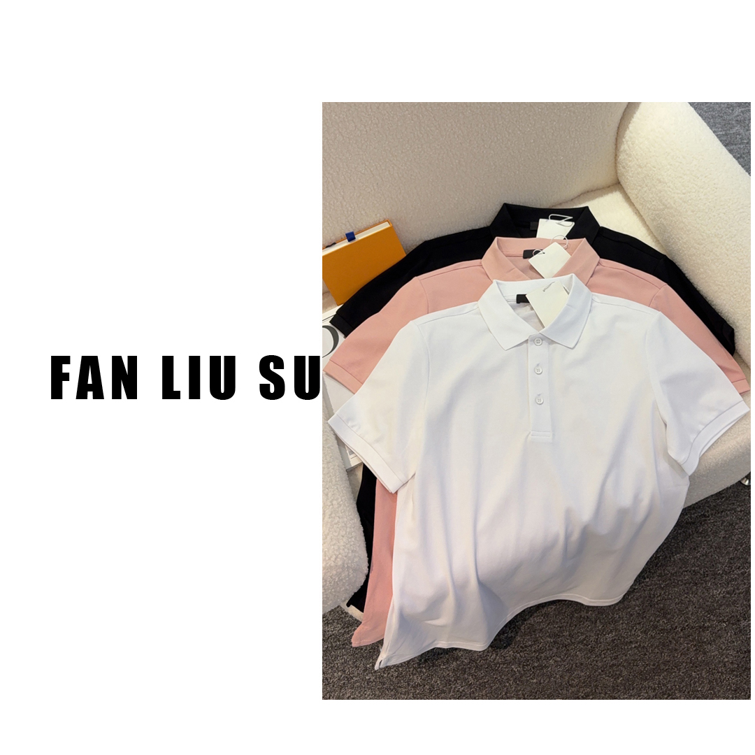 LU短袖POLO衫气质百搭上衣2025夏季新款