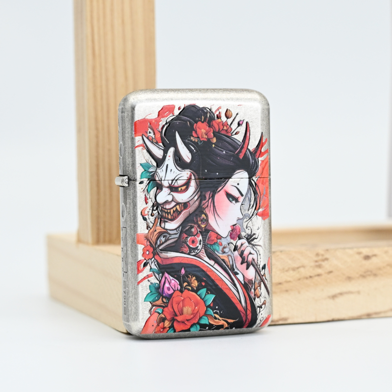 ZORRO佐罗三代790古银般若艺妓防风打火机男士定位机芯精雕创意